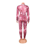 Print Long Sleeve Shirts And Pants Two Piece Sets GOSD-OS6252