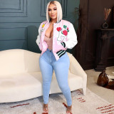 Casual Printed Long Sleeve Baseball Jacket YNSF-1859