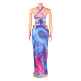 Fashion Sexy Print Long Skirt Set GOSD-OS6182