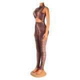 Fashion Skinny Sexy Hollow Print Jumpsuit GOSD-OS6144