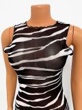 Fashion Sexy Print Mesh See-Through Sleeveless Maxi Dress GOSD-OS6169