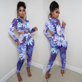Fashion Print Long Sleeve Two Piece Pants Set GOSD-OS6107