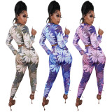 Fashion Print Long Sleeve Two Piece Pants Set GOSD-OS6107