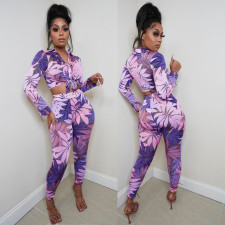 Fashion Print Long Sleeve Two Piece Pants Set GOSD-OS6107