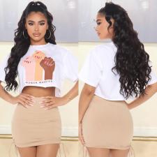 Fashion Casual Print Cropped T-Shirt GOSD-XM1210