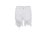 Plus Size Denim Ripped Hole Jeans Shorts MUE-2841