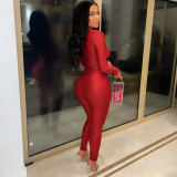 Sexy Skinny Mesh Splice Long Sleeve Jumpsuit GOSD-OS6586