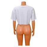 Fashion Casual Print Cropped T-Shirt GOSD-XM1210