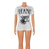 Casual Printed Short Sleeve T-Shirt GOSD-XM1108