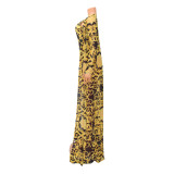 Sexy Print One Piece Swimsuit Shawl 2 Piece Set GOSD-OS6744