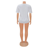 Casual Letter Print Short Sleeve T-Shirt GOSD-XM1192