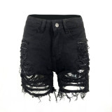 Plus Size Denim Ripped Hole Jeans Shorts MUE-2841