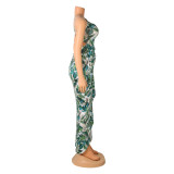 Sexy Print Backless Maxi Dress GOSD-OS6055