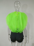 Sexy Petal Cascade Crop Top MUE-3381