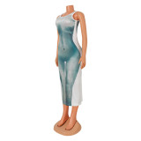 Fashion Sexy Print Sleeveless Midi Dress GOSD-OS6402
