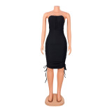 Fashion Sexy Smocked Wrap Dress GOSD-OS6206