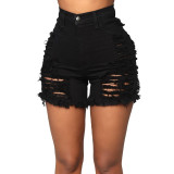 Plus Size Denim Ripped Hole Jeans Shorts MUE-2841