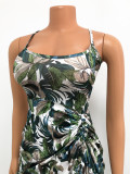 Sexy Print Backless Maxi Dress GOSD-OS6055