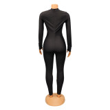 Sexy Skinny Mesh Splice Long Sleeve Jumpsuit GOSD-OS6586