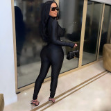 Sexy Skinny Mesh Splice Long Sleeve Jumpsuit GOSD-OS6586