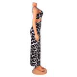 Sexy Print Sling Maxi Dress GOSD-OS6056