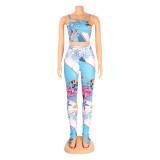 Fashion Print Camisole And Pants Two Piece Set GOSD-OS6092