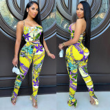 Fashion Print Camisole And Pants Two Piece Set GOSD-OS6092