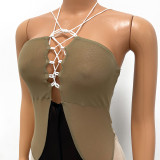 Sexy Tight Mesh See-Through Splice Jumpsuit GOSD-OS6542