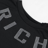 Casual Letter Crop Top And Shorts Two Piece Sets FSXF-344