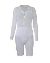 Sexy Hot Drilling Long Sleeve Romper MUE-2715