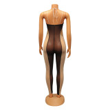 Sexy Tight Mesh See-Through Splice Jumpsuit GOSD-OS6542