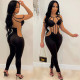 Mesh Colorblock Long Sleeve Jumpsuit GOSD-OS6401