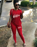 Casual Printed T Shirt And Pants 2 Piece Sets SHD-9379