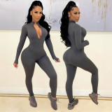 Casual Sports Skinny Long Sleeve Jumpsuit GOSD-OS6339