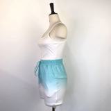 Casual Tank Top+Gradient Shorts Two Piece Sets GWDS-220511