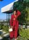 Solid Long Sleeve Two Piece Pants Sets NIK-318