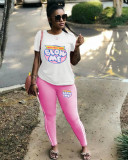 Casual Printed T Shirt And Pants 2 Piece Sets SHD-9379