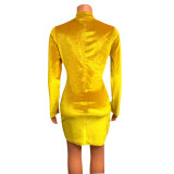 Velvet Long Sleeve Mini Dress GOSD-OS6363