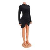 Velvet Long Sleeve Mini Dress GOSD-OS6363