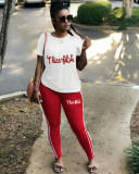 Casual Printed T Shirt And Pants 2 Piece Sets SHD-9379