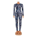Print Long Sleeve Two Piece Pants Set GOSD-XM1101