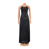 Sexy Backless Slit Maxi Dress(Without Belt) GOSD-OS6356