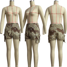 Camo Print Pocket Cargo Shorts JZHF-8118