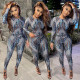Print Long Sleeve Two Piece Pants Set GOSD-XM1101