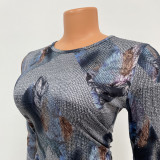 Print Long Sleeve Two Piece Pants Set GOSD-XM1101