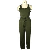 Solid Tank Top And Pants Two Piece Set GWDS-210202