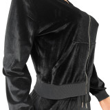 Velvet Hooded Two Piece Pants Sets CH-8233