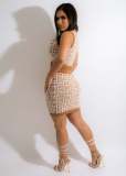 Fashion Print Sweater Vest And Skirt Two Piece Set GWDS-220409