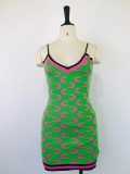 Fashion Sexy Print Knit Sling Dress GWDS-220426