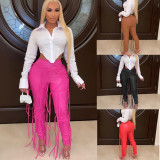 Sexy Rope PU Leather Pants GWDS-211108